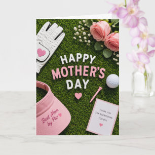 Tarjeta Día de la Madre Golf para mamá de golf con pelota 