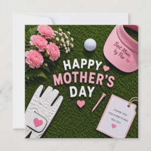 Tarjeta Día de la Madre Golf para mamá de golf con pelota 
