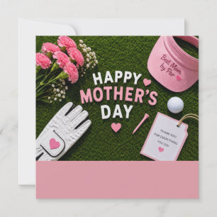 Tarjeta Día de la Madre Golf para mamá de golf con pelota