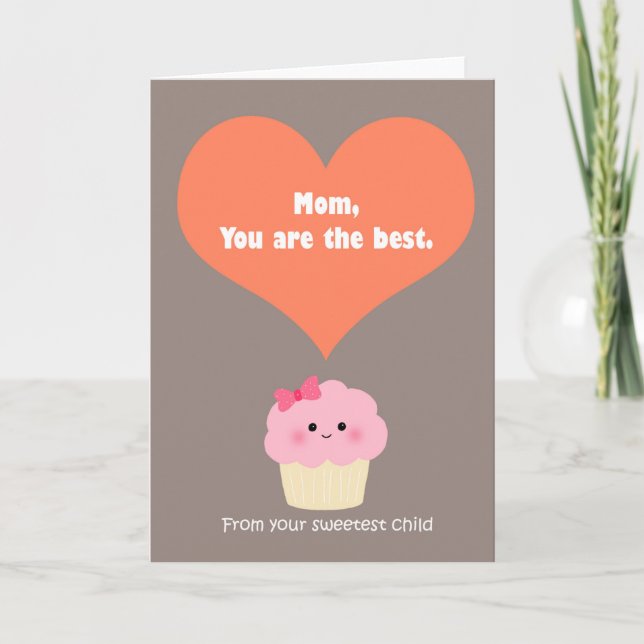 Tarjeta Día de la Madre Graciosa / Cumpleaños de la Madre  (Anverso)