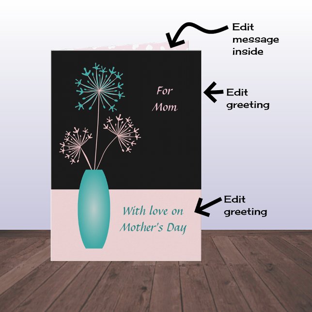 Tarjeta Día de la Madre grandes personalizados de texto fl (Subido por el creador)