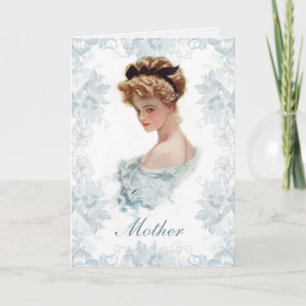 Tarjeta Día de la Madre Harrison Fisher Victorian Lady
