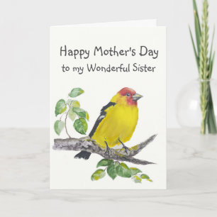 Tarjeta Día de la Madre Hermana Tangara Occidental Pájaro