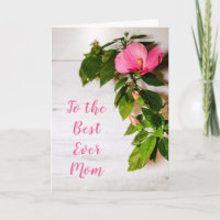 Día de la Madre Hibisco Rosa Mejor Mamá de Todas
