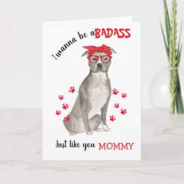 Tarjeta Día de la Madre Jefa de StaffordshireTerrier Perro