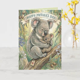Tarjeta Día de la Madre Koala con Joey