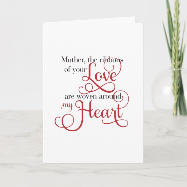 Tarjeta Día de la Madre, las cintas de tu amor (Anverso)
