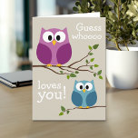 Tarjeta Día de la Madre - Lechuzas cortas<br><div class="desc">¡Una tarjeta graciosa para tu madre! Adivina quién te quiere.</div>