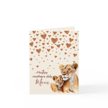 Día de la Madre león y su bebé 