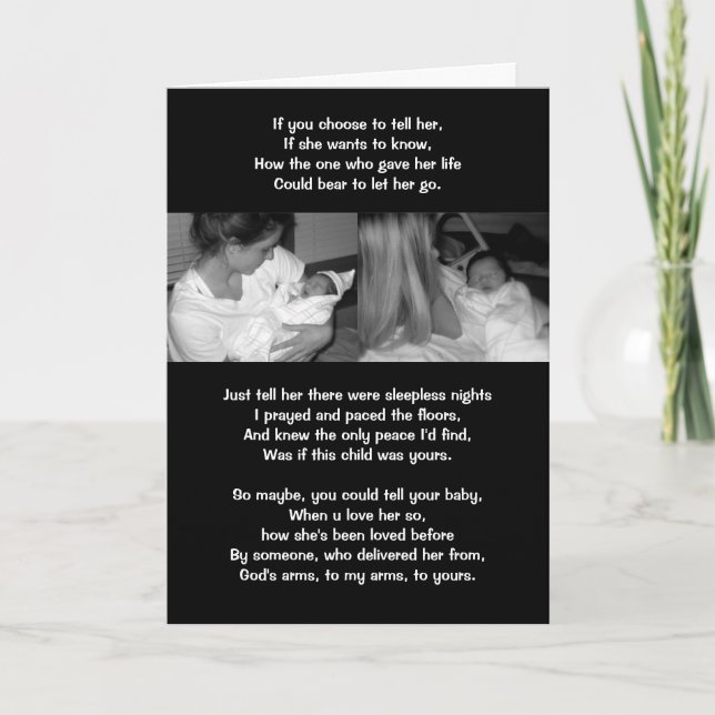 Tarjeta Día de la Madre, madre de nacimiento o madre adopt (Anverso)