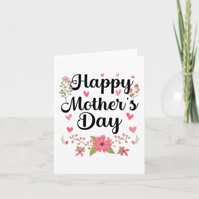 Tarjeta Día de la Madre Mamá Bonito Floral Mujeres Para Ma (Anverso)