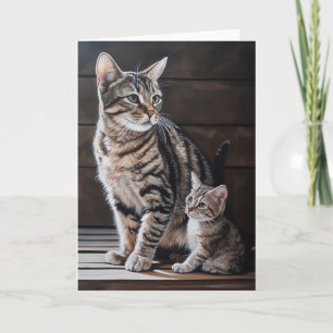 Tarjeta Día de la Madre Mama Gata y Gatito