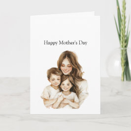 Tarjeta Día de la Madre Mamá Hija Morena