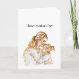 Tarjeta Día de la Madre Mamá Hija Rubia