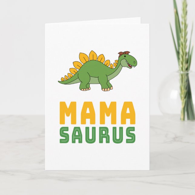 Tarjeta Día de la Madre Mamasaurus Dinosaur Stegosaurus (Anverso)