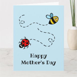 Tarjeta Día de la Madre Mariquita Personalizada + Abejorro