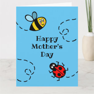Tarjeta Día de la Madre Mariquita Personalizada + Abejorro