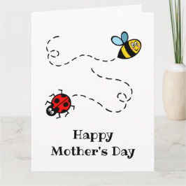 Tarjeta Día de la Madre Mariquita Personalizada + Abejorro