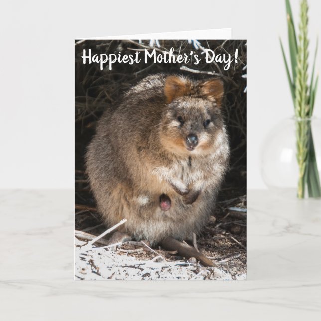 Tarjeta Día de la Madre más Feliz Quokka Australia (Anverso)