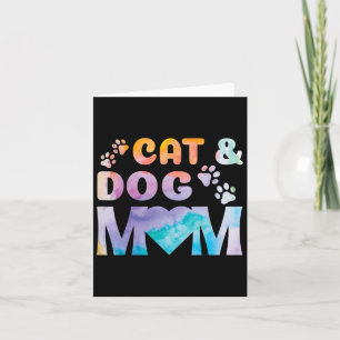 Tarjeta Día de la Madre Mejor Mamá Mascota Gato Y Perro De