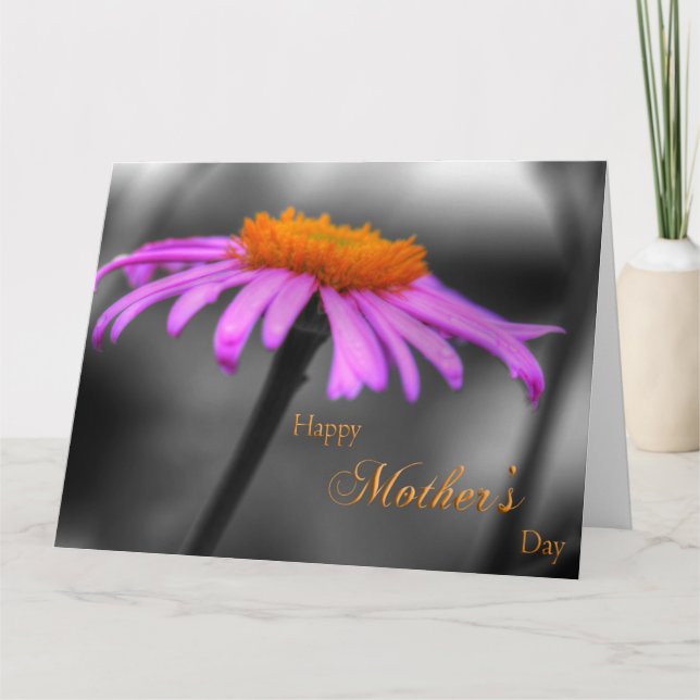 Tarjeta Día de la Madre Morado y Naranja Conefluente (Anverso)