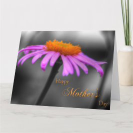 Tarjeta Día de la Madre Morado y Naranja Conefluente