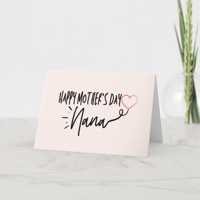 Tarjeta Día de la Madre Nana Corazón Bonito (Anverso)