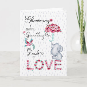 Tarjeta Día de la Madre Nieta mostrándote con amor