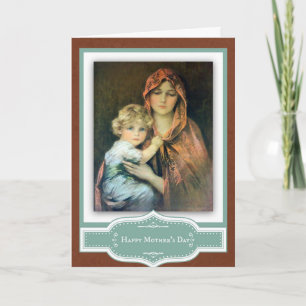 Tarjeta Día de la Madre Niño Madonna Jesús Virgen María
