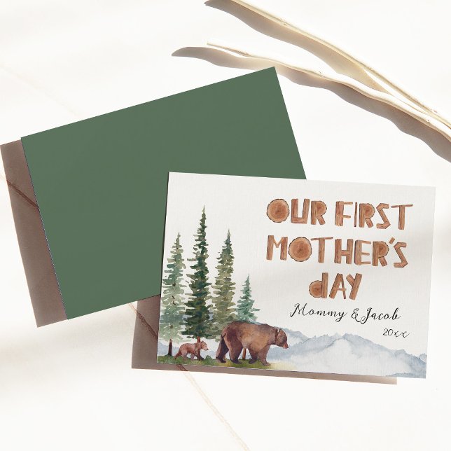 Tarjeta Día de la Madre Osa y su cría (Subido por el creador)