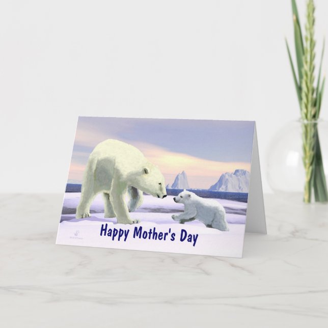 Tarjeta Día de la Madre - Oso Polar (Anverso)