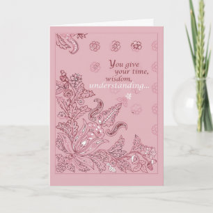 Tarjeta Día de la Madre Paisley Rosa