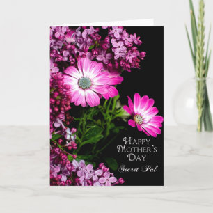 Tarjeta Día de la Madre - Pal secreto - Flores de Fuchsia