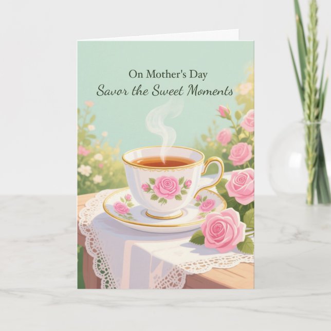 Tarjeta Día de la Madre para Ella Saborear Dulzura Rosa Ta (Anverso)