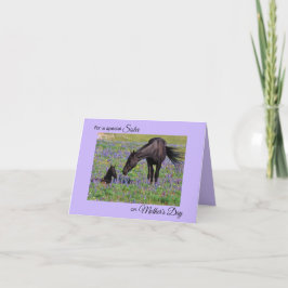 Tarjeta Día de la Madre para Hermana Mare y Foal Photo Not