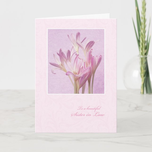 Tarjeta Día de la Madre para la Hermana en la Ley (Anverso)