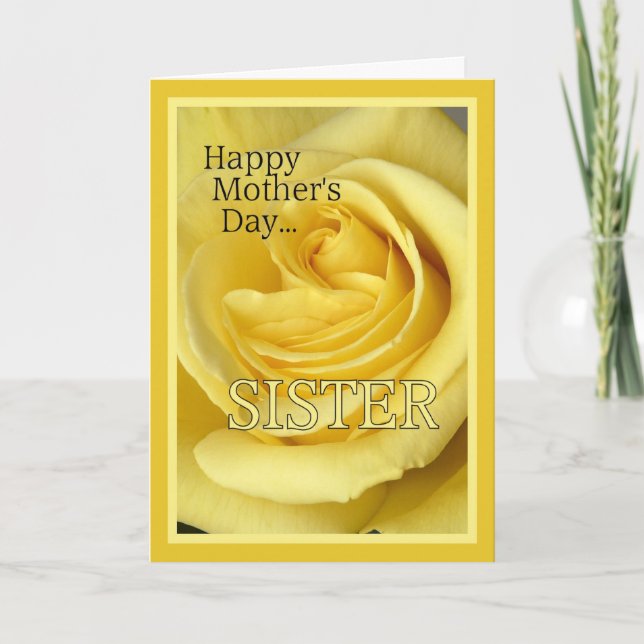 Tarjeta Día de la Madre para la Rosa Hermana Amarilla (Anverso)