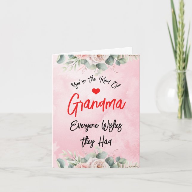 Tarjeta Día de la Madre para linda abuela personalizado (Anverso)