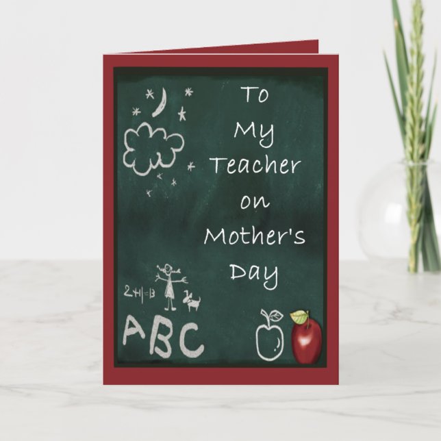 Tarjeta Día de la Madre para los Maestros (Anverso)