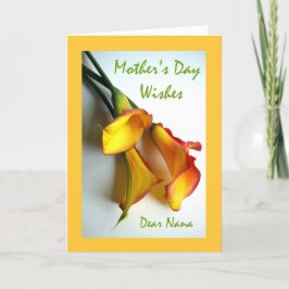 Tarjeta Día de la Madre para Nana, Calla Lilies