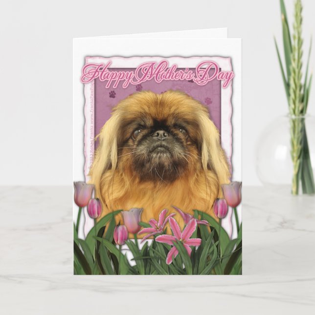 Tarjeta Día de la Madre - Pekingese - guijarros (Anverso)