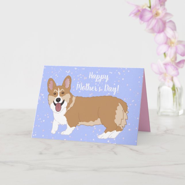 Tarjeta Día de la Madre Pembroke Welsh Corgi (Orquídea)