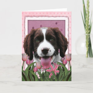 Tarjeta Día de la Madre - perro de aguas de saltador