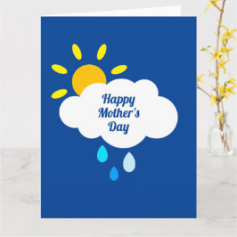 Tarjeta Día de la Madre Personalizado con Nubes, Lluvia y 