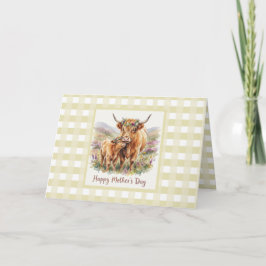 Tarjeta Día de la Madre personalizado con Vaca Highland Sa