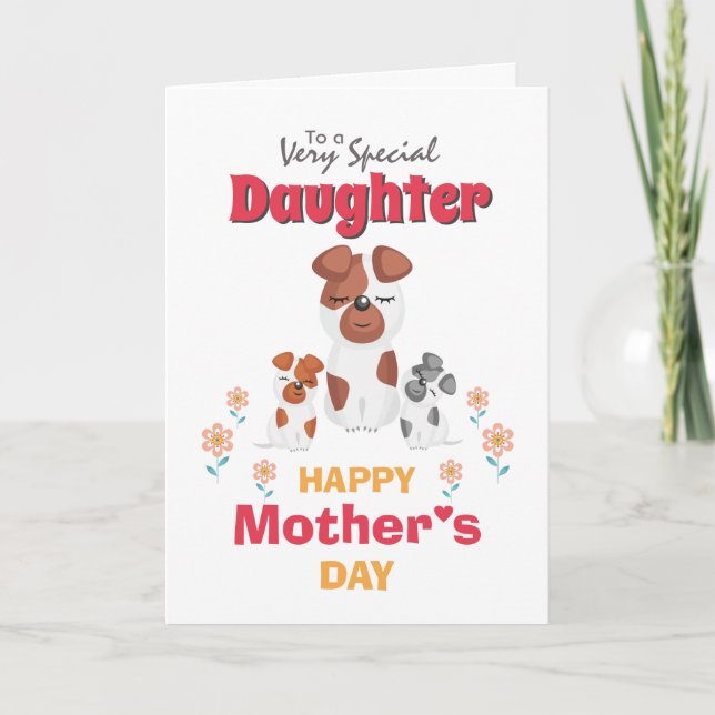 Tarjeta Día de la Madre personalizado de cachorro de perro (Anverso)