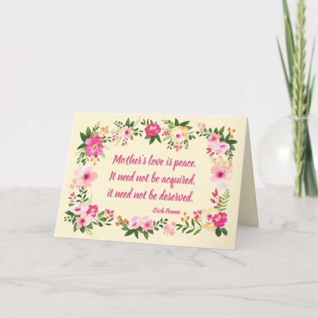 Tarjeta Día de la Madre Personalizado Floral de acuarela (Anverso)