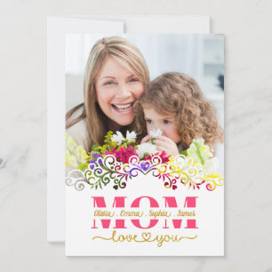 Tarjeta Día de la Madre Personalizado I Foto y Mensaje Per