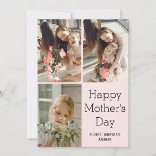 Tarjeta Día de la Madre personalizado, tres collages de fo