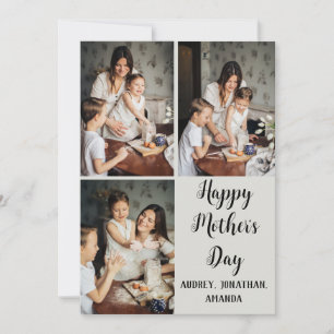 Tarjeta Día de la Madre personalizado, tres regalos de col